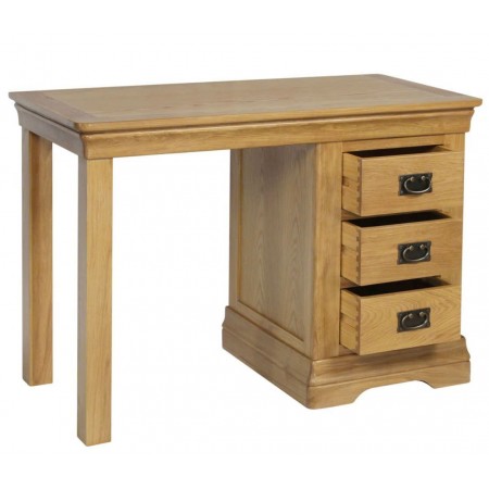 French Oak - 45cm : Bàn Làm Việc Gỗ Sồi 3 Ngăn Kéo 